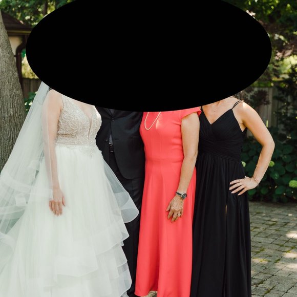 JJs House A-Line V-Neck Floor Length Chiffon with Lace back Bridesmaid Dress - Picture 4 of 8